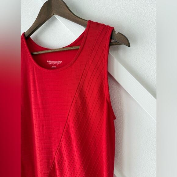Soft Surrounding Red Auana Tank Dress Pima Cotton Size Medium - Picture 4 of 7